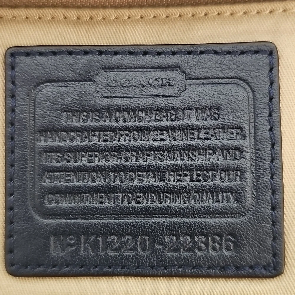 Coach 2012 Romy Top Handle Bag Navy And Chartreuse Perforated